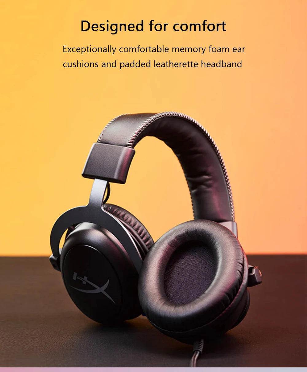 HyperX Cloud II Gaming Headset 7.1 Surround Sound/With USB sound card/Detachable Mic for PC/PS Cloud 2 Gamer Wired Headphone - AudioSpace