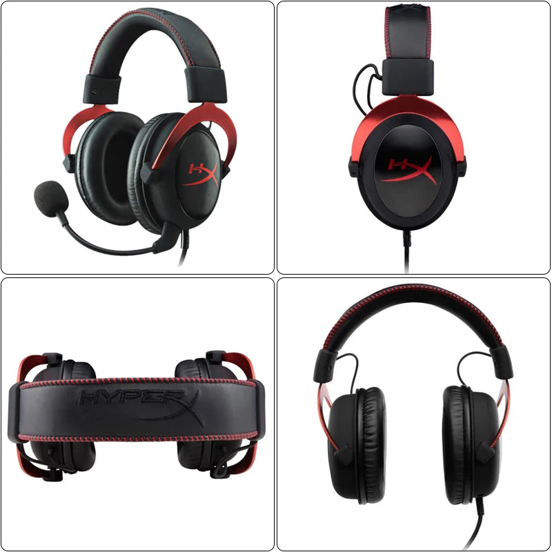 HyperX Cloud II Gaming Headset 7.1 Surround Sound/With USB sound card/Detachable Mic for PC/PS Cloud 2 Gamer Wired Headphone - AudioSpace